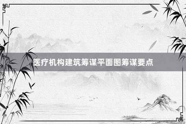 医疗机构建筑筹谋平面图筹谋要点