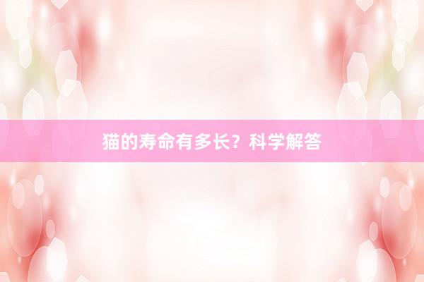 猫的寿命有多长？科学解答